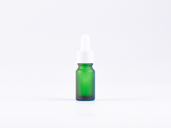 Grünglasflasche 10ml, mit Pipette weiss